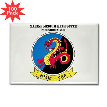 MMHS268 - M01 - 01 - Marine Medium Helicopter Squadron 268 with Text - Rectangle Magnet (100 pack) - Click Image to Close
